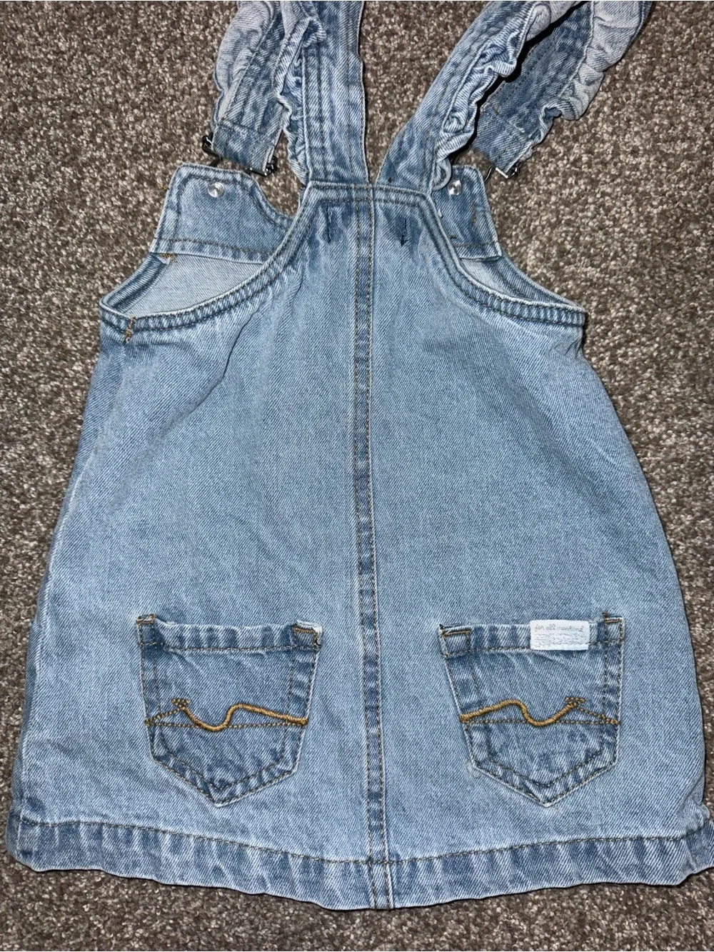 7 For All Mankind Light Blue Denim Pinafore Dress for Kids